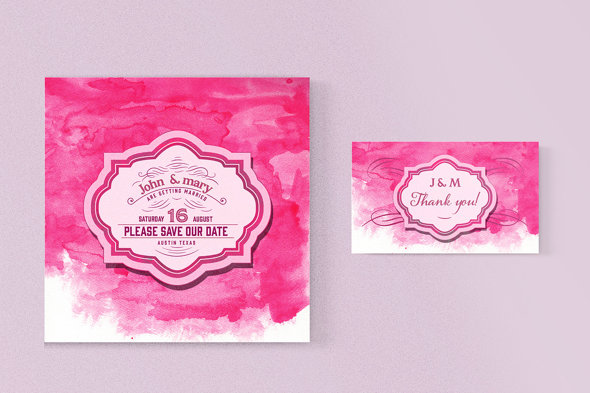 Mega Set Vintage Wedding Invitations, an Invitation Template by OneVectorStock (Photo 10 of 18)