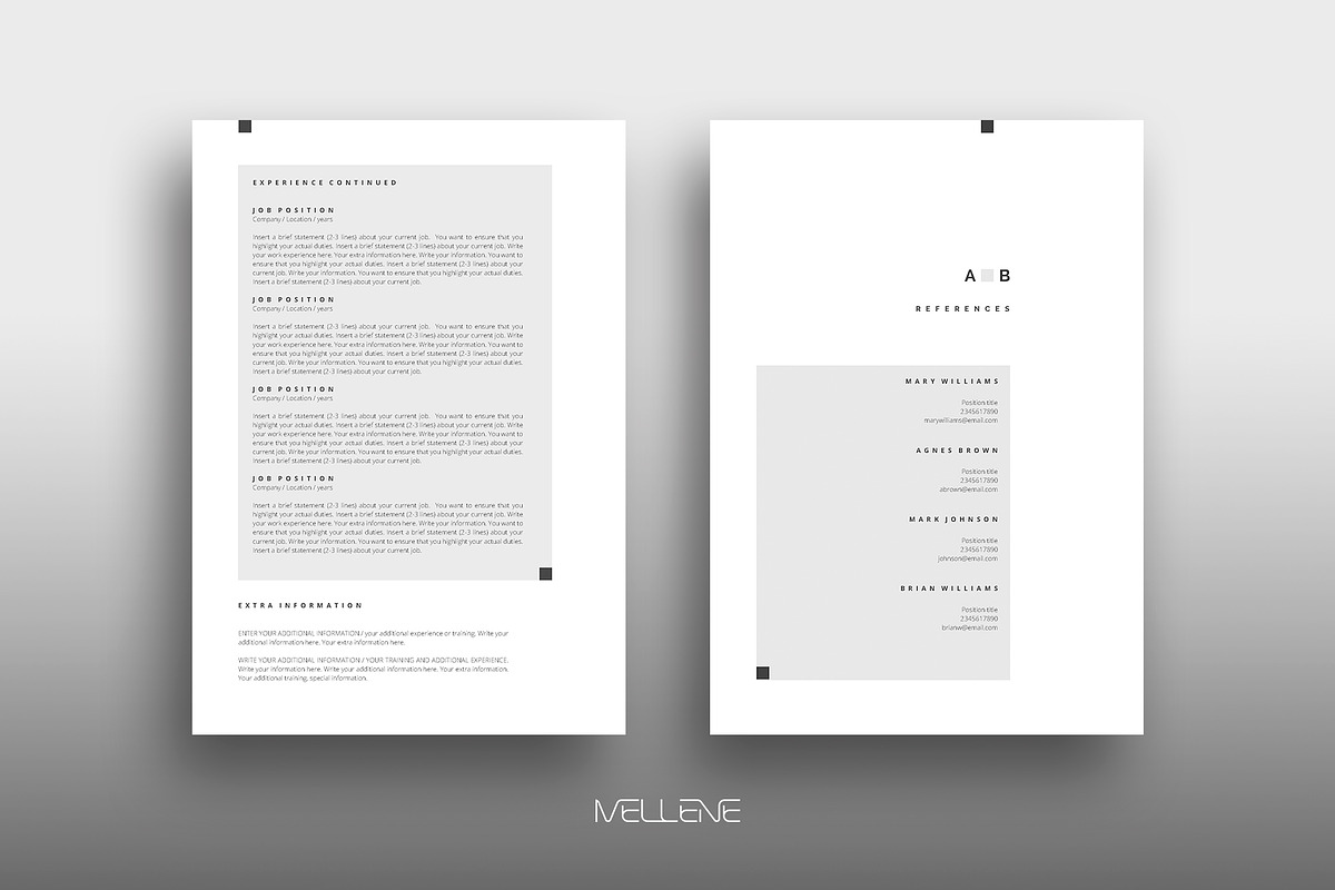 CV / Resume template for MS Word, a Resume Template by Mellene Templates (Photo 2 of 3)