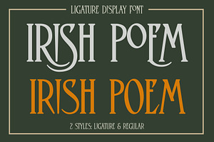 Irish Poem - Ligature Display Font, a Font by Bart Wesolek