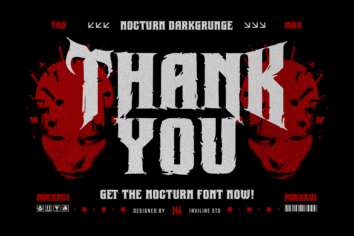 Nocturn - Display Grunge Font, a Handwritten Font by Inviline.co (Photo 15 of 15)