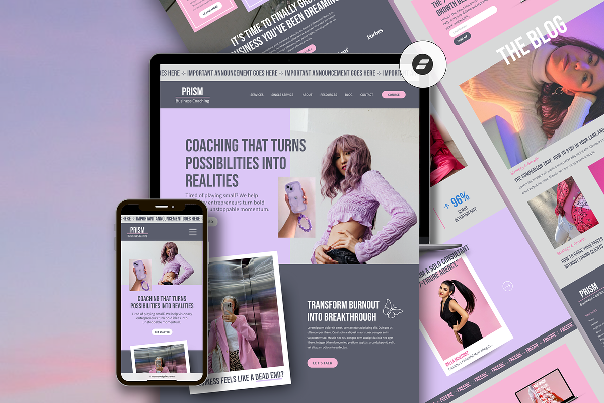 Business Coach Course Website Showit, a Squarespace Template by Warmsoulgallery (Photo 1 of 10)