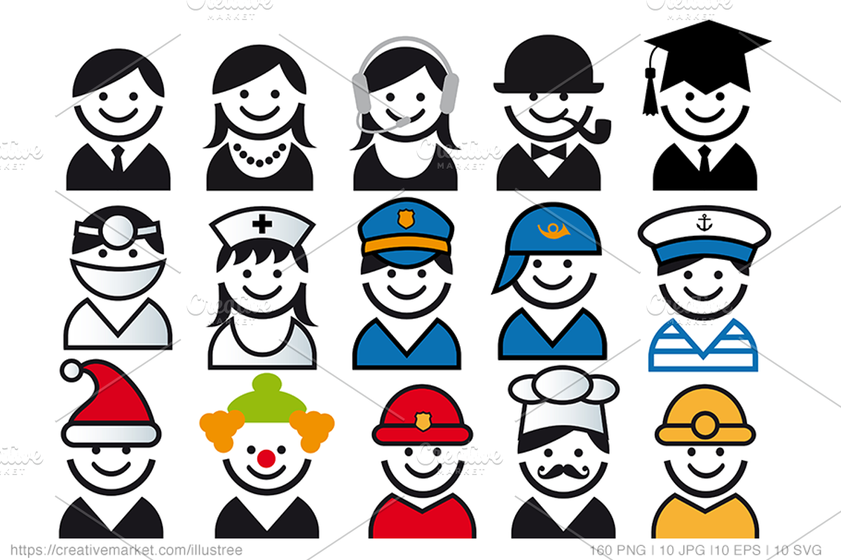 Avatar bundle, 160 vector icons, an Icon by Illustree (Photo 9 of 12)