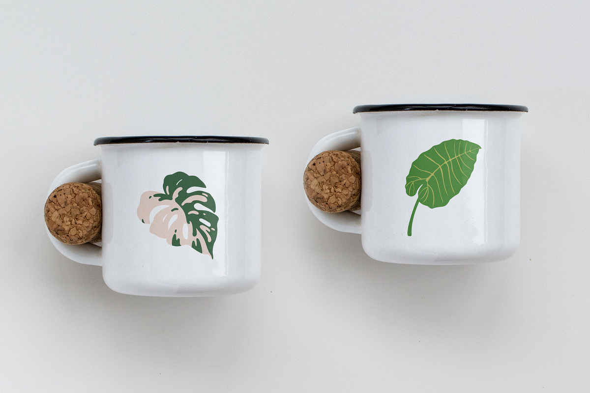 Exotic leaves. Green leaf plants set, a Decorative Illustration by Good Studio (Photo 10 of 10)