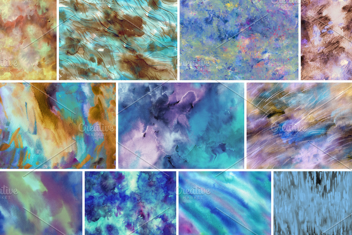Nebula: watercolor seamless patterns, a Pattern Graphic by Shusha Guna Art (Photo 3 of 10)