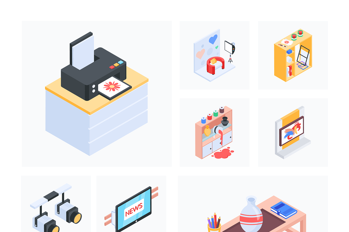 Studio Isometric Icon Set, a Duotone Icon by Vectors Market (Photo 7 of 10)
