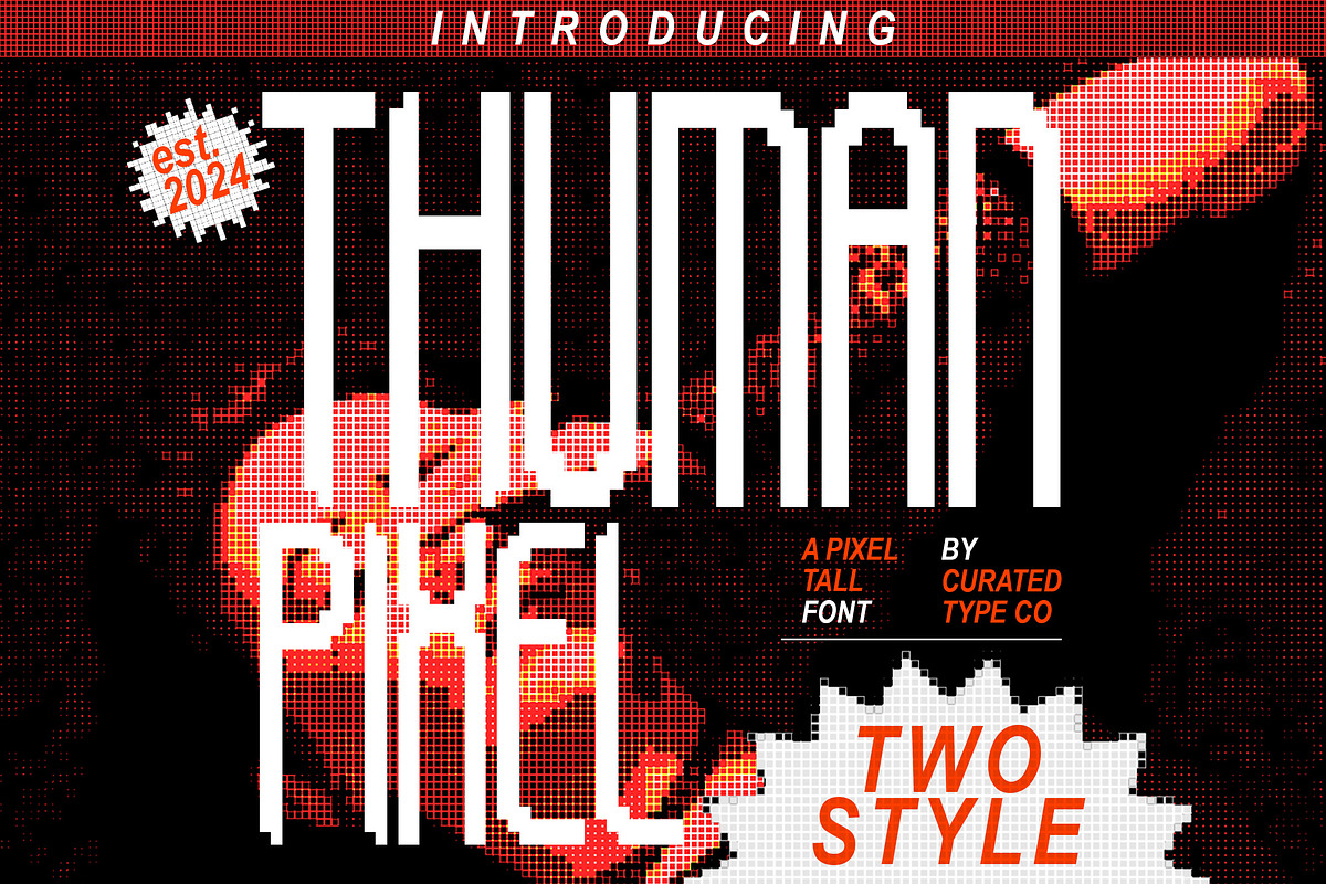Thuman Pixel - 8Bit Tall Sans Font, a Sans Serif Font by CuratedType Studio (Photo 1 of 10)
