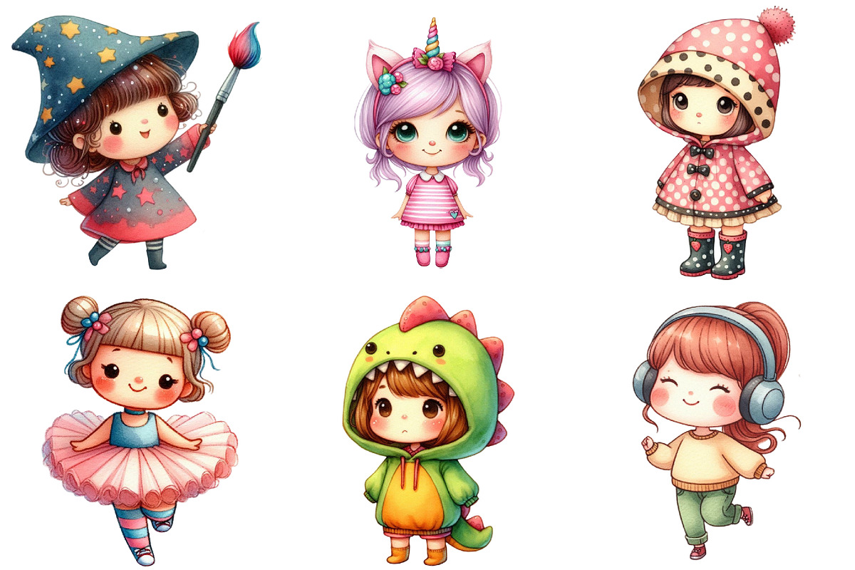Quirky Cute Little Girl Clipart, an Illustration by Daily.Designs (Photo 5 of 5)