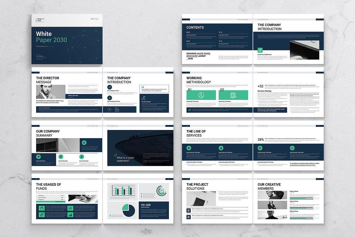 Business White Paper Landscape, a Brochure Template by DesignCrest (Photo 13 of 14)