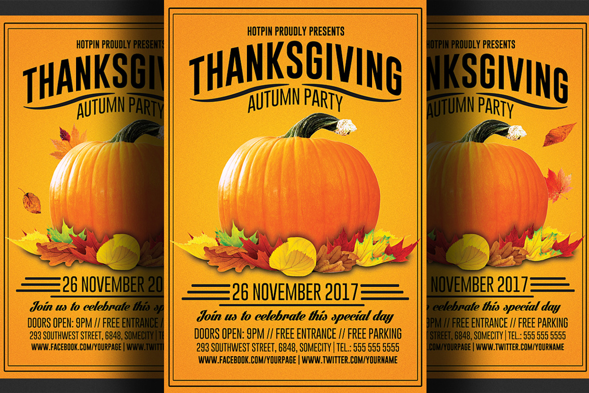 Thanksgiving Flyer Template, a Flyer Template by Hotpin