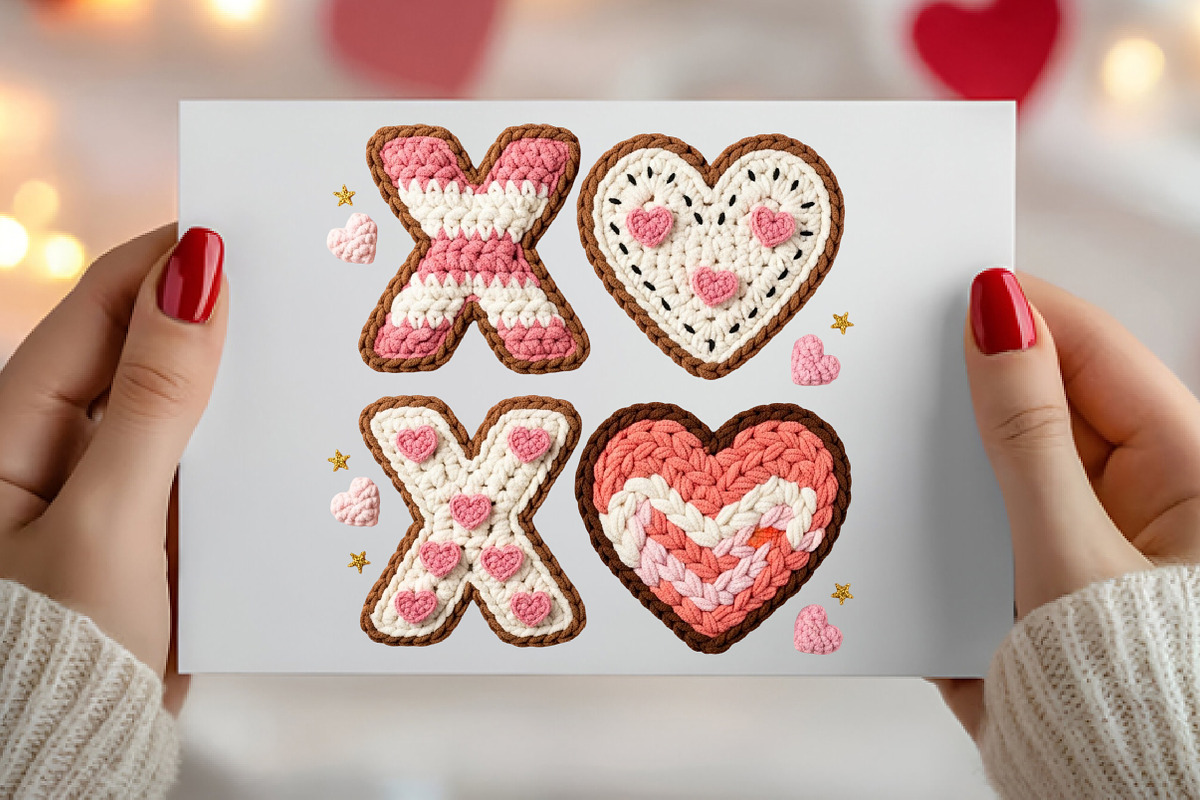 XOXO Valentine Day Heart Faux PNG, an Illustration by Canvas Craft (Photo 3 of 7)