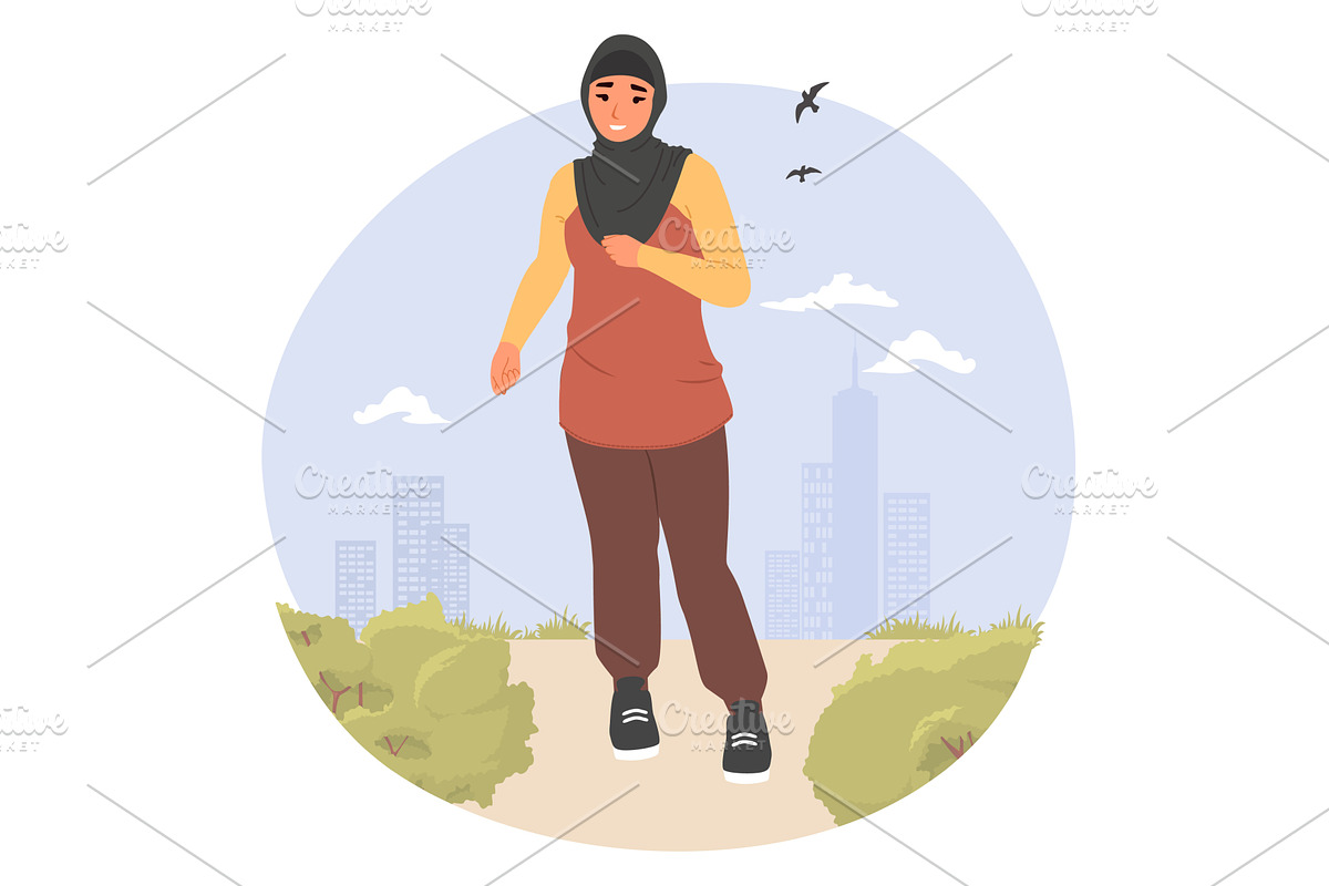 A woman wearing activewear jogs, a Sport Illustration by SiberianArt