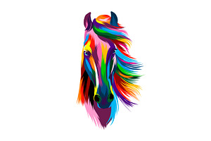 Abstract horse head portrait