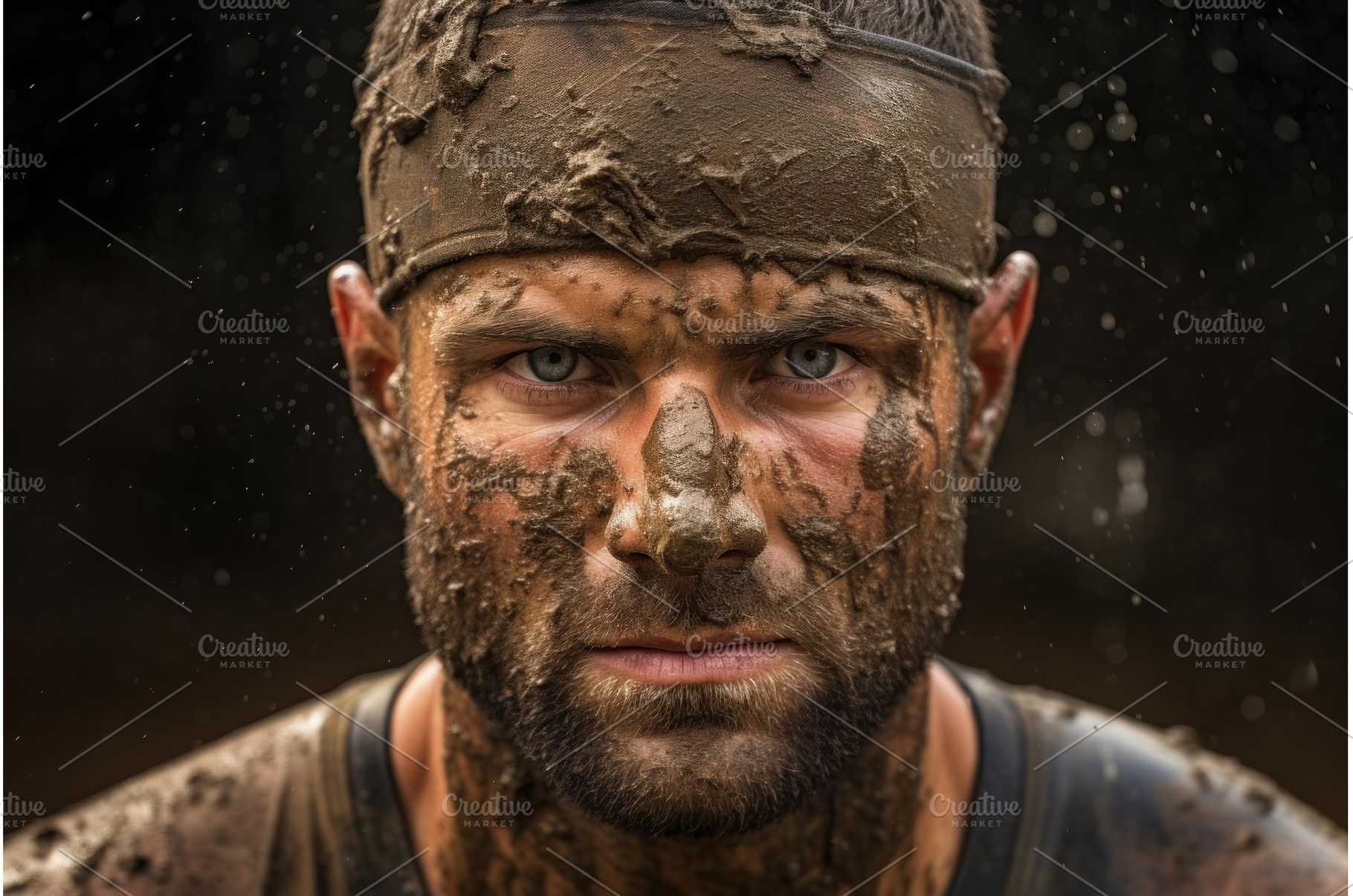 Unshaven Man dirty face photo shot, a Sports & Recreation Photo by Ylivdesign