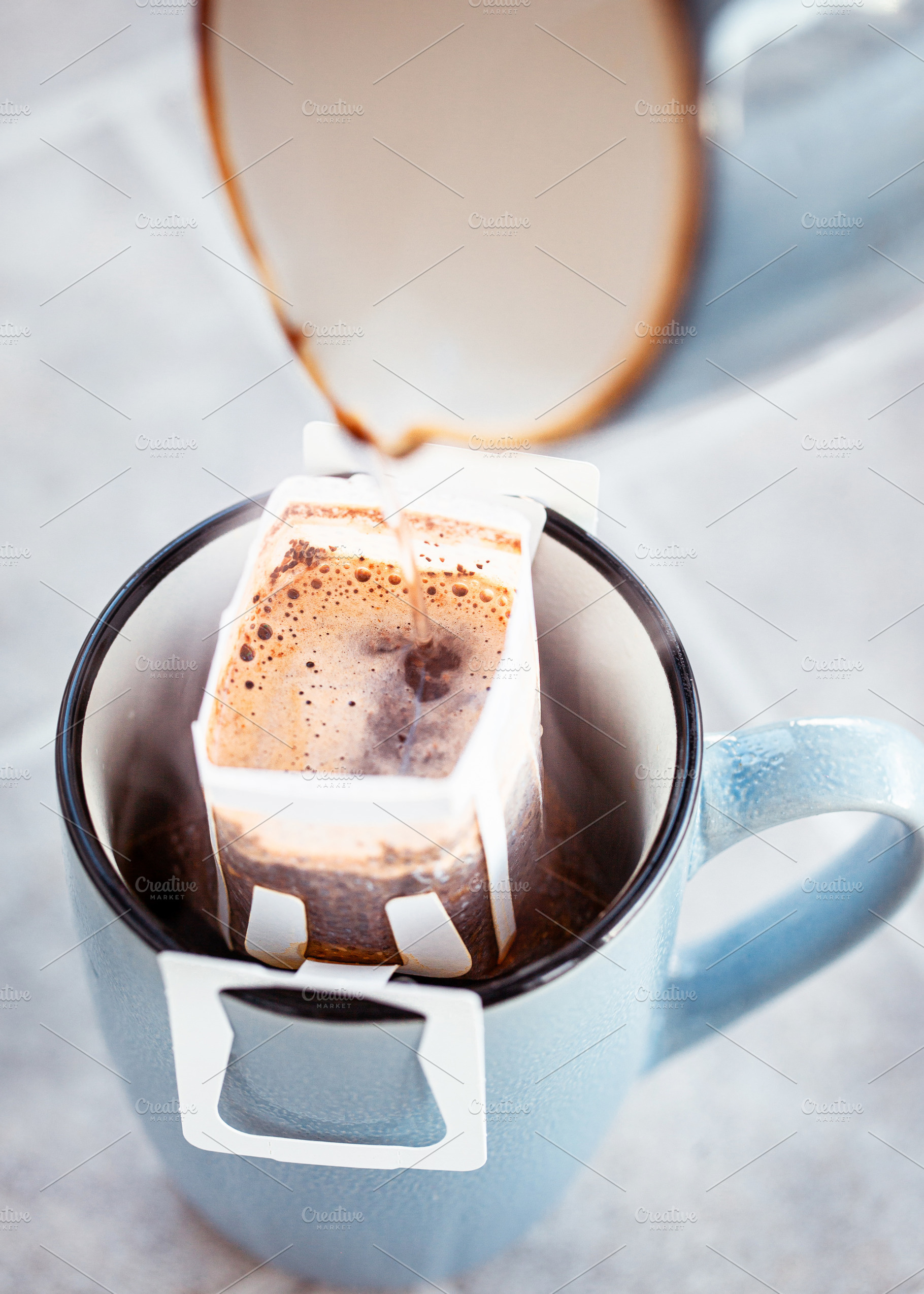 Hot black americano drip coffee, a Food & Drink Photo by Kate S
