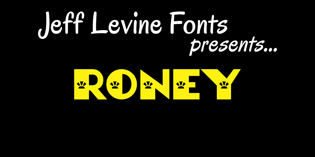 Roney JNL, a Font by Jeff Levine Fonts