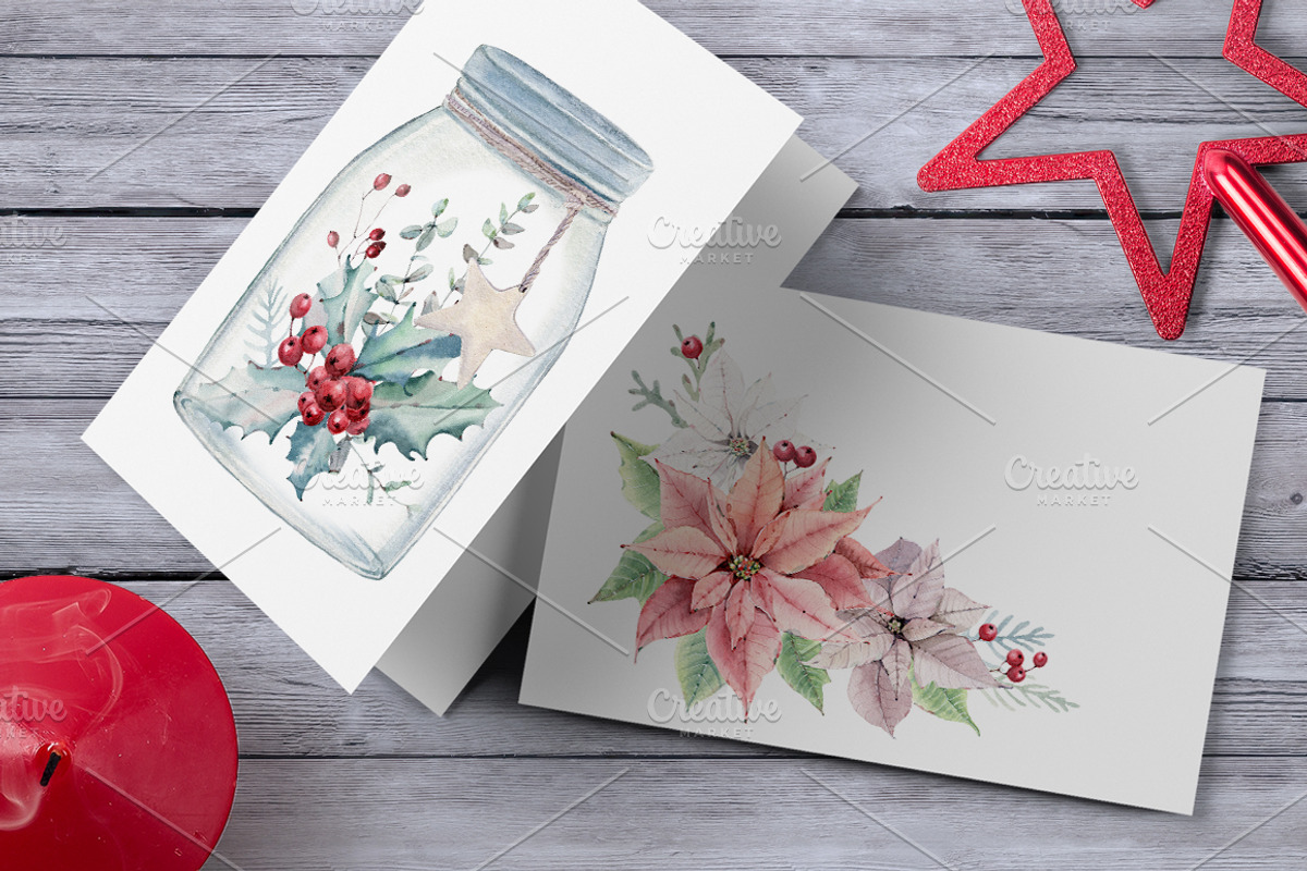 HOLLY JOLLY watercolor set, an Illustration by Lemaris (Photo 9 of 9)