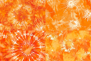 Orange Tie-Dye Seamless Patterns