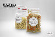 Clear Mason 1.5Liter Clip Jar Mockup, a Cups & Container Mockup by INCDesign (Thumbnail 7 of 8)