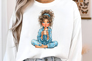 Whimsical valentine coffee girl clip, an Illustration by SinaCreation (Thumbnail 8 of 11)