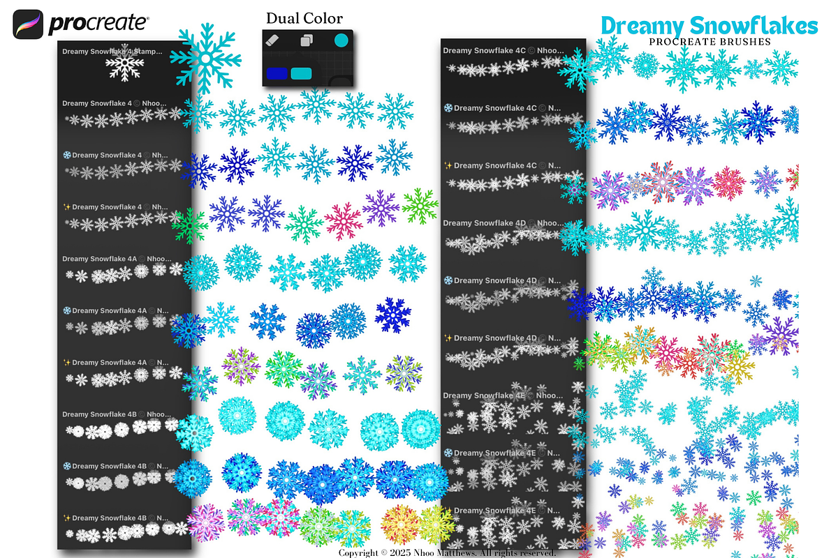 Procreate Dreamy Snowflakes Brushes, a Brush Add-On by Fashion Workshop Bkk (Photo 7 of 21)