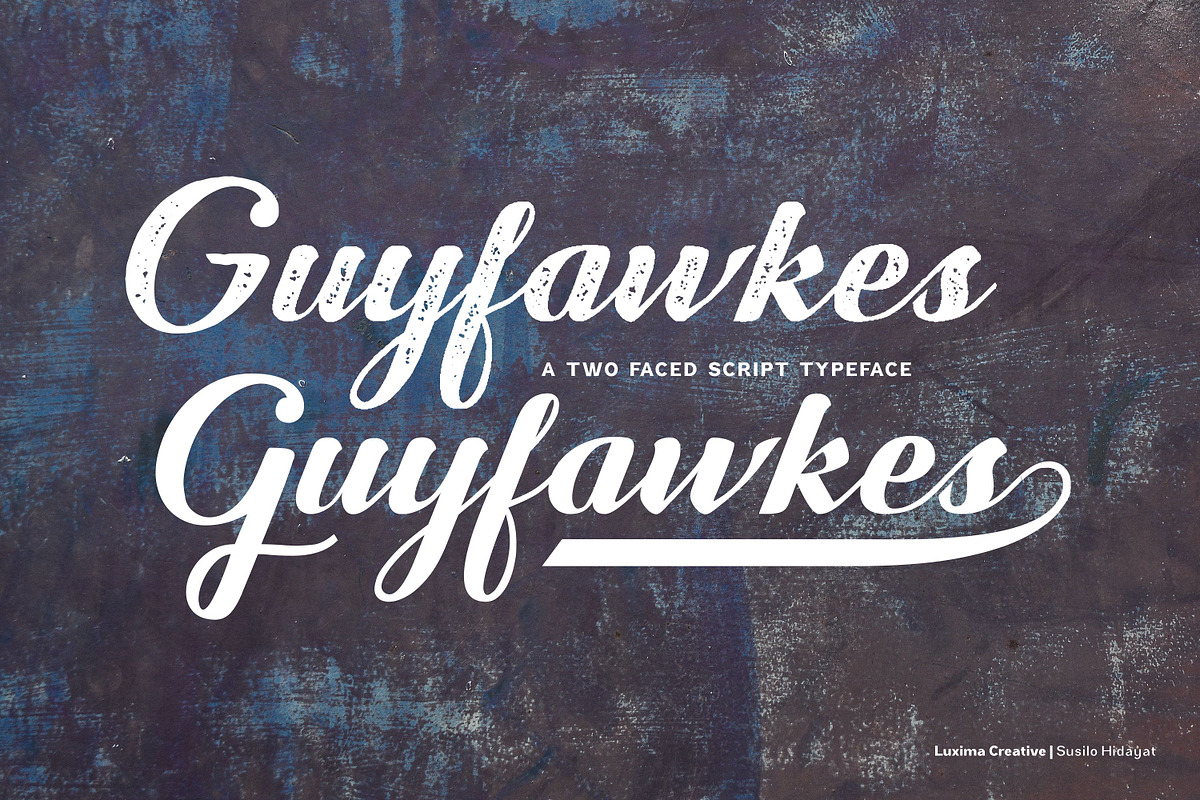 Guyfawkes Script, a Script Font by Luxima (Photo 1 of 8)