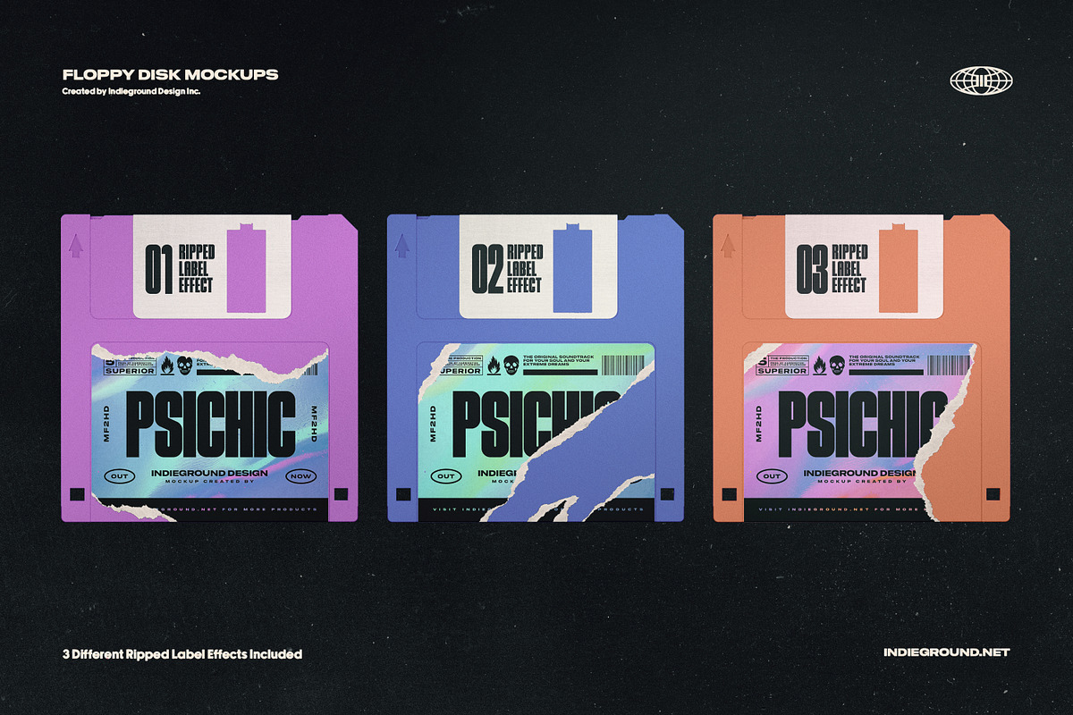 Floppy Disk Mockups, a Product Mockup by Indieground Design Inc. (Photo 3 of 5)