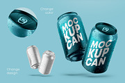330ml 6 Metallic Can Mockups, a Product Mockup by Graphic Bird (Thumbnail 2 of 9)