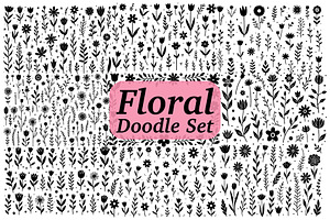 Whimsical Floral Doodle Bundle, an Illustration by Creativeshirt