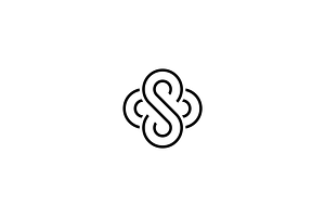 Minimalist Initials SS Flower Logo