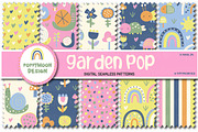Garden pop clipart & paper set, a Seasonal Illustration by Poppymoondesign (Thumbnail 2 of 5)