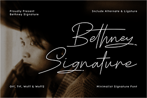 Bethney Signature - Minimalist Font