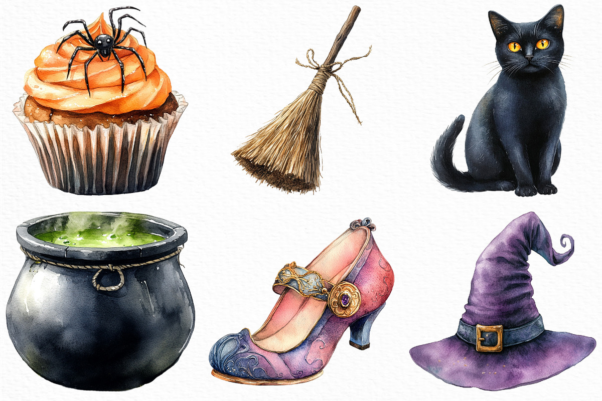 Watercolor Halloween Day Clipart, an Illustration by Craft Nest (Photo 4 of 6)