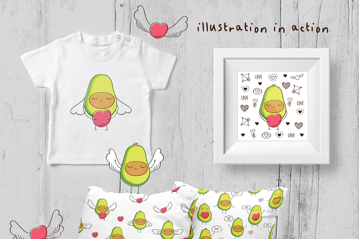 Cute avocados, a Food Illustration by Tkoko vectors & patterns (Photo 5 of 6)