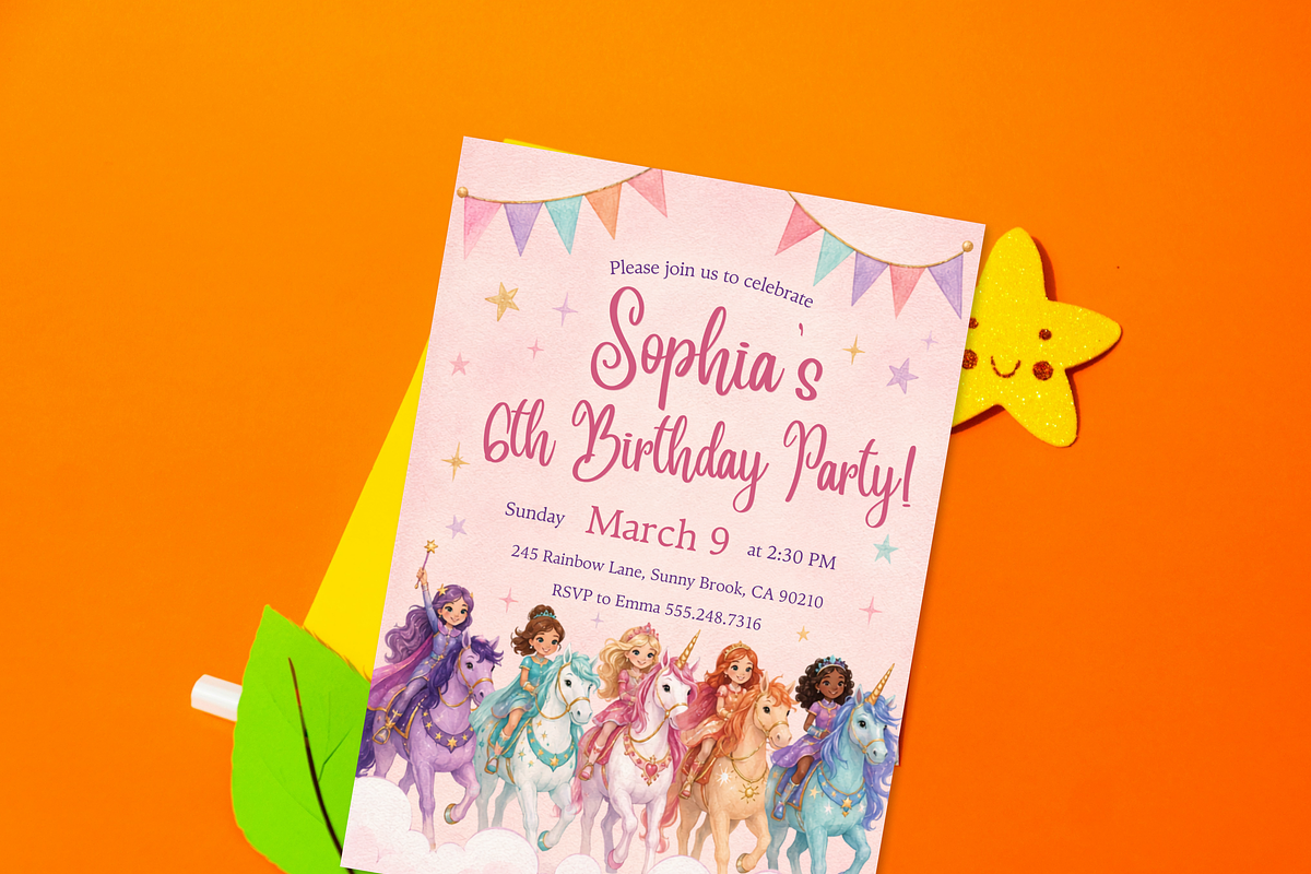 Unicorn Birthday Invitation, an Invitation Template by heynomi (Photo 11 of 19)
