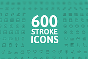 600 Stroke Vector Icons, an Outline Icon by PixelBazaar (Thumbnail 1 of 3)