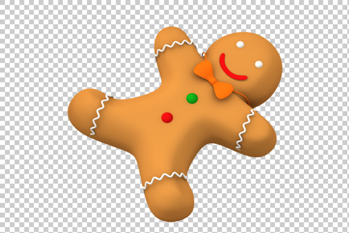 Gingerbread Man - 3D Render PNG