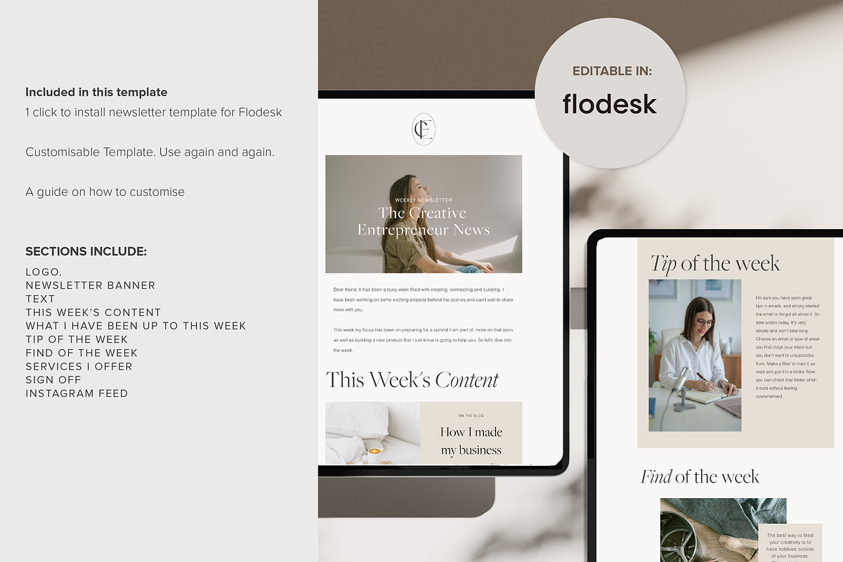 Flodesk Weekly Newsletter Template