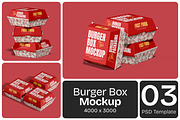 Burger Box Packaging Mockup, a Packaging Mockup by Permadi Creative (Thumbnail 1 of 5)