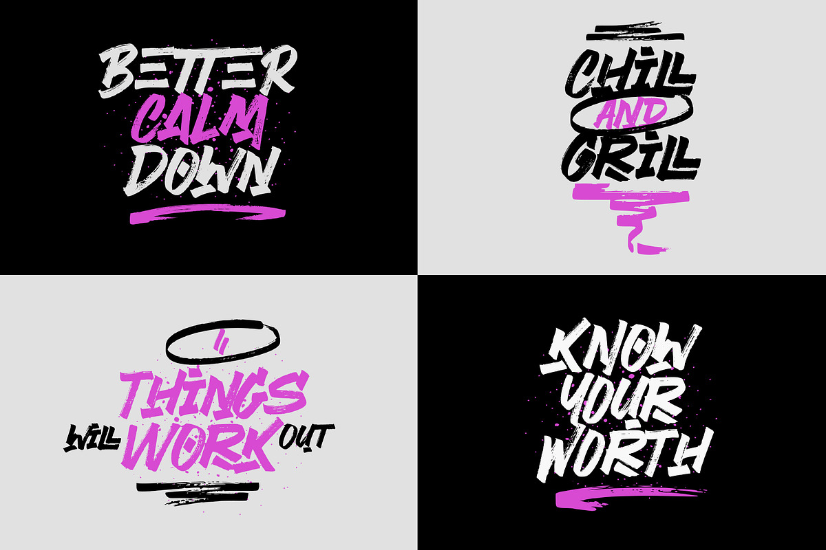 Black Finger Brush Font preview 4