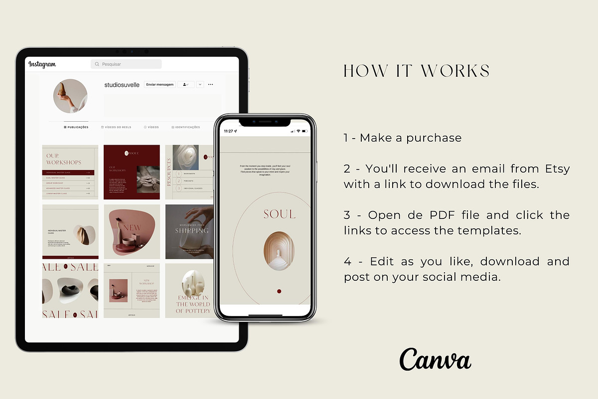 EPOQUE Aesthetic Canva Templates, a Social Media Template by Studio Suvelle (Photo 9 of 11)