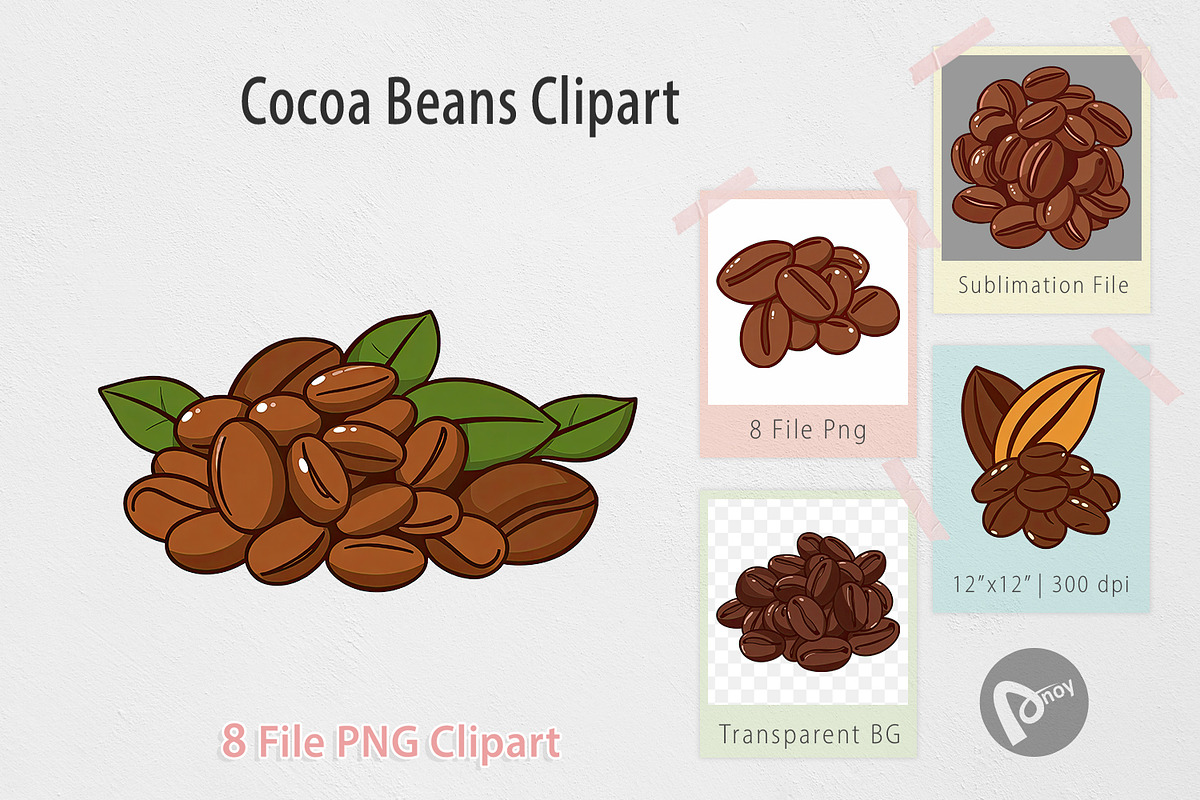 Cocoa Beans Clipart, an Object Graphic by Artnoy (Photo 1 of 5)