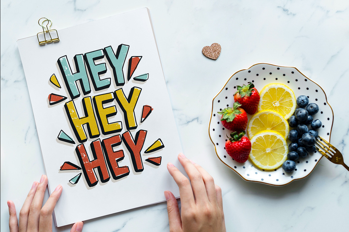 Hey Hey Hey lettering, a Decorative Illustration by Good Studio (Photo 3 of 3)