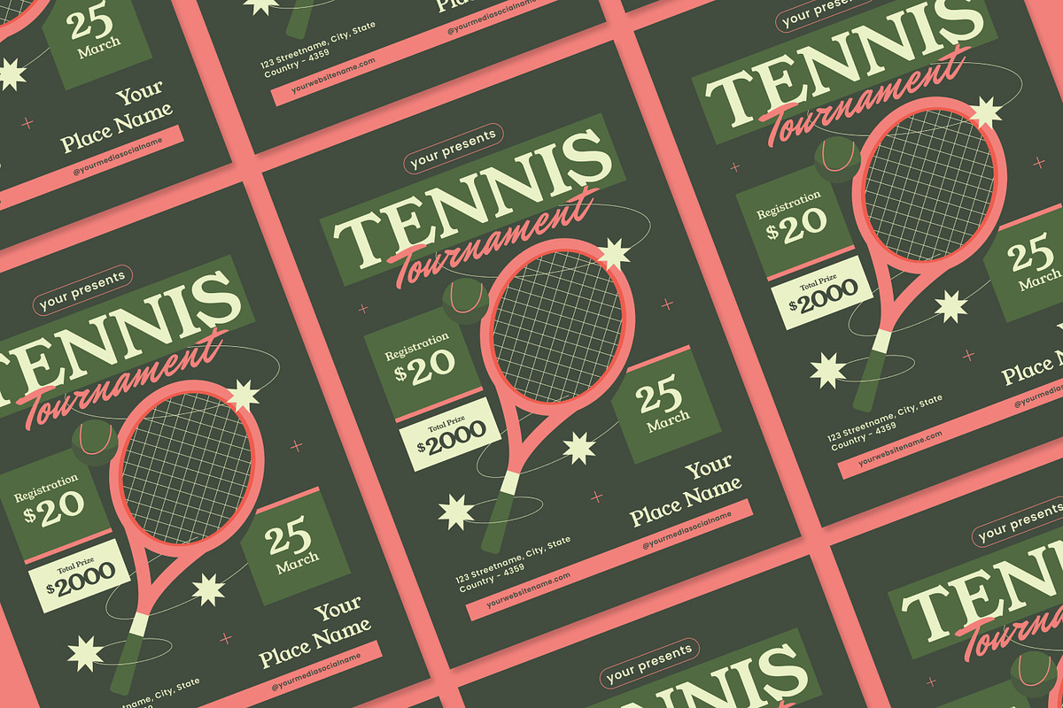 Tennis Tournament - Flyer, a Brochure Template by Izdihaar_Studio (Photo 3 of 3)