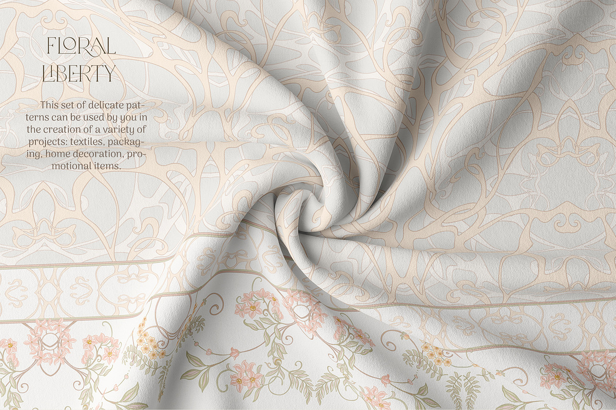 Floral liberty - 3 seamless patterns, a Pattern Graphic by Elen-Lane (Photo 4 of 5)