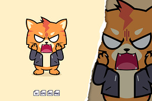 Cute Angry Cats With Hoodie, an Animal Illustration by tkzgraphic