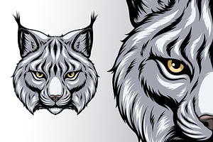 Vector Image, Lynx Head.