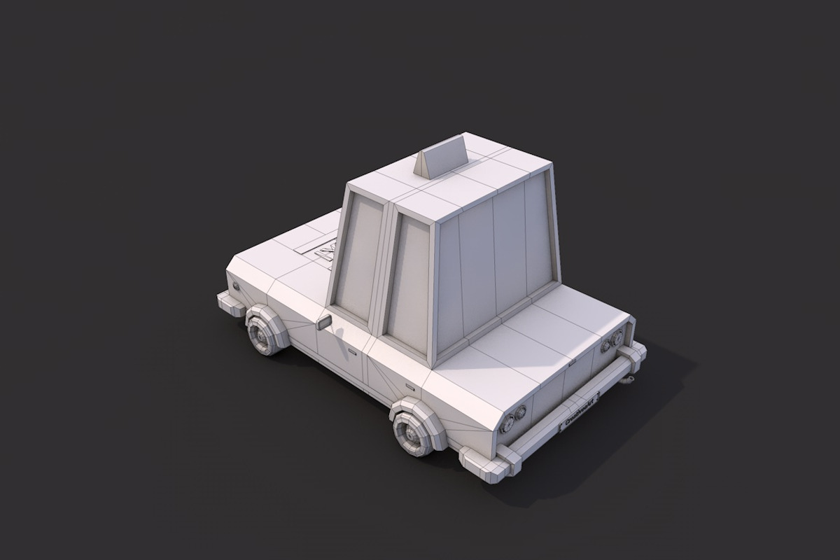 Low Poly Taxi Car, a Cars & Vehicle 3D Model by CreativeeArt (Photo 8 of 8)
