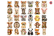 Adorable Baby Animal with Bouquets, an Animal Illustration by C-Kav (Thumbnail 11 of 12)