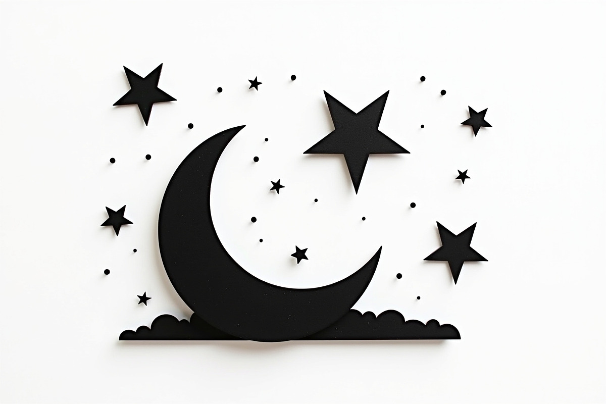 Crescent Moons and Star Silhouette, an Illustration by Amazin_art (Photo 24 of 31)