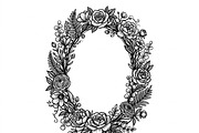 50 Elegant Floral Oval Mirror Frame, a Decorative Illustration by Amazin_art (Thumbnail 10 of 26)